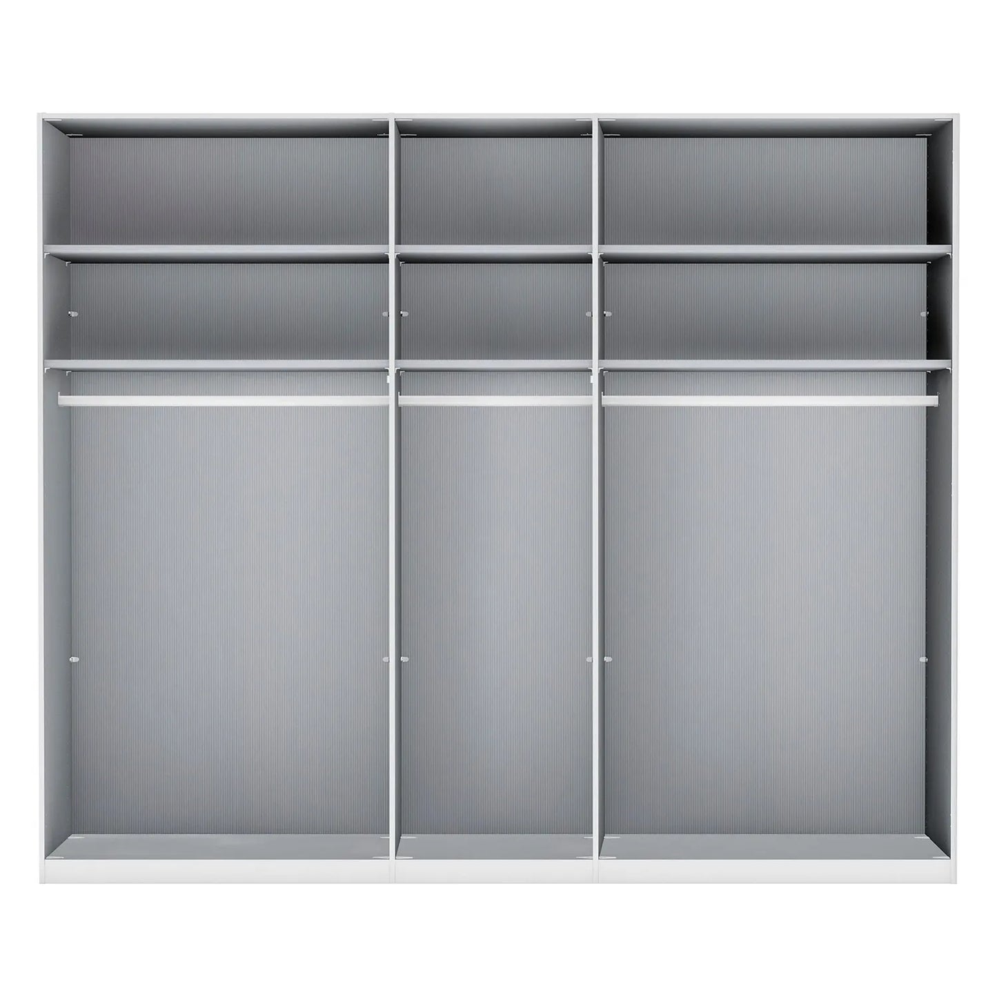 Internal details of Wiemann Lagos 250cm Graphite 5 Door Wardrobe with Bianco Oak Panel 