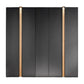 Wiemann Lagos 250cm Graphite 5 Door Wardrobe with Bianco Oak Panel 