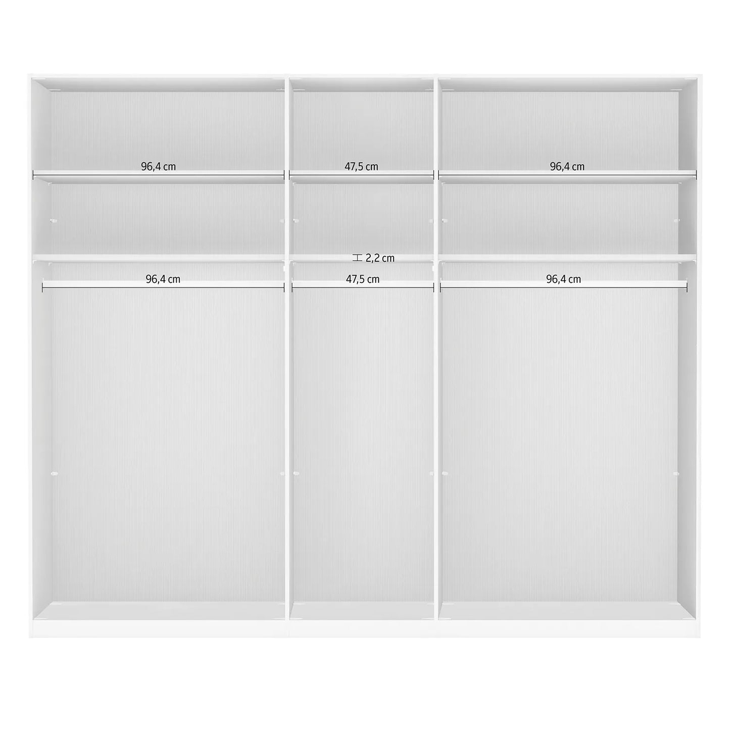 Laguna 250cm Graphite 5 Door Wardrobe - Home Of Wardrobes