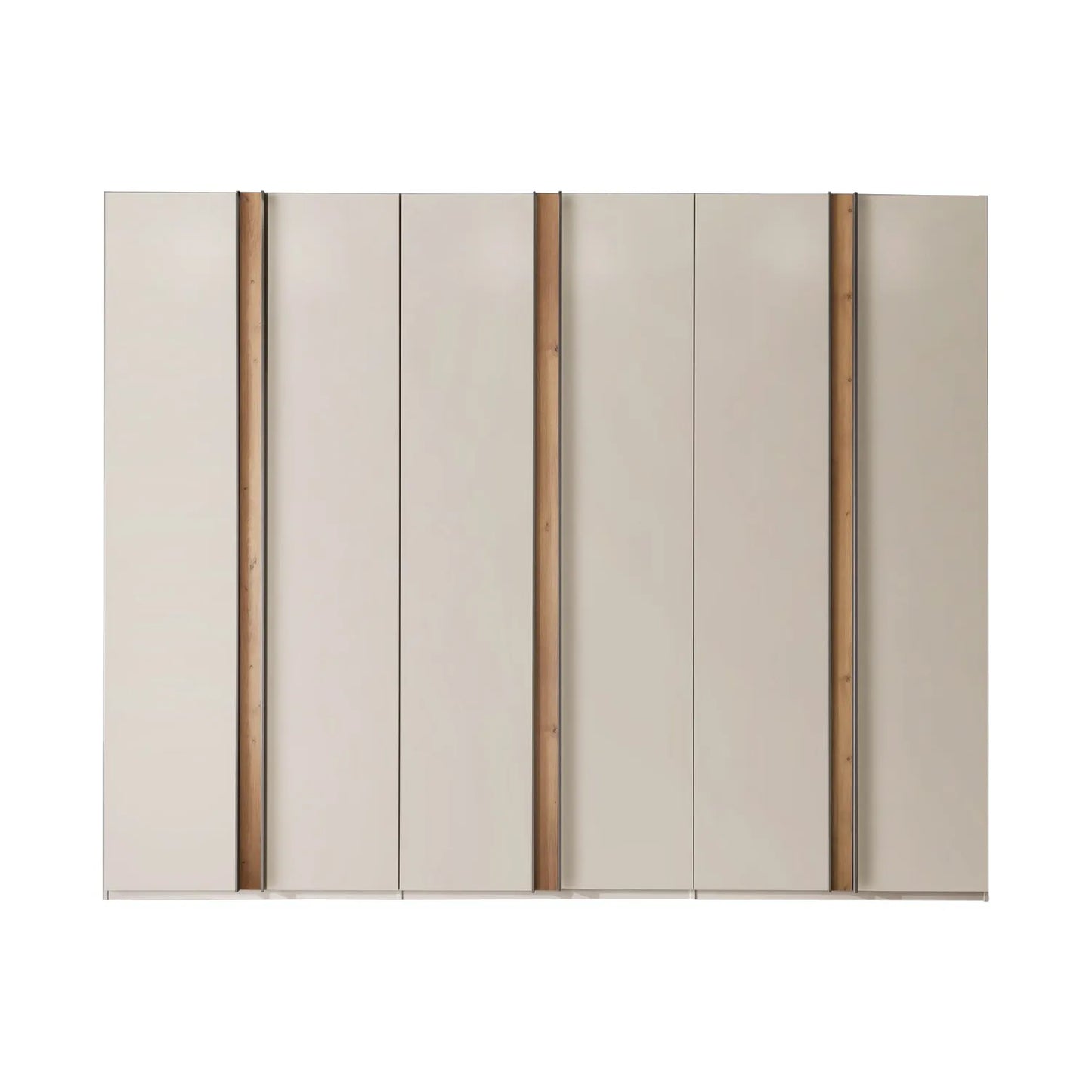 Front view of Laguna 300cm Ghampagne 6 Door Wardrobe