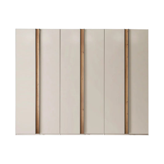 Front view of Laguna 300cm Ghampagne 6 Door Wardrobe