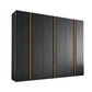 Wiemann Laguna 300cm Graphite 6 Door Wardrobe with Oak Panels