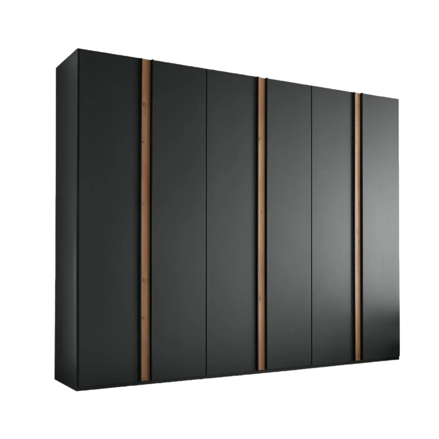 Wiemann Laguna 300cm Graphite 6 Door Wardrobe with Oak Panels