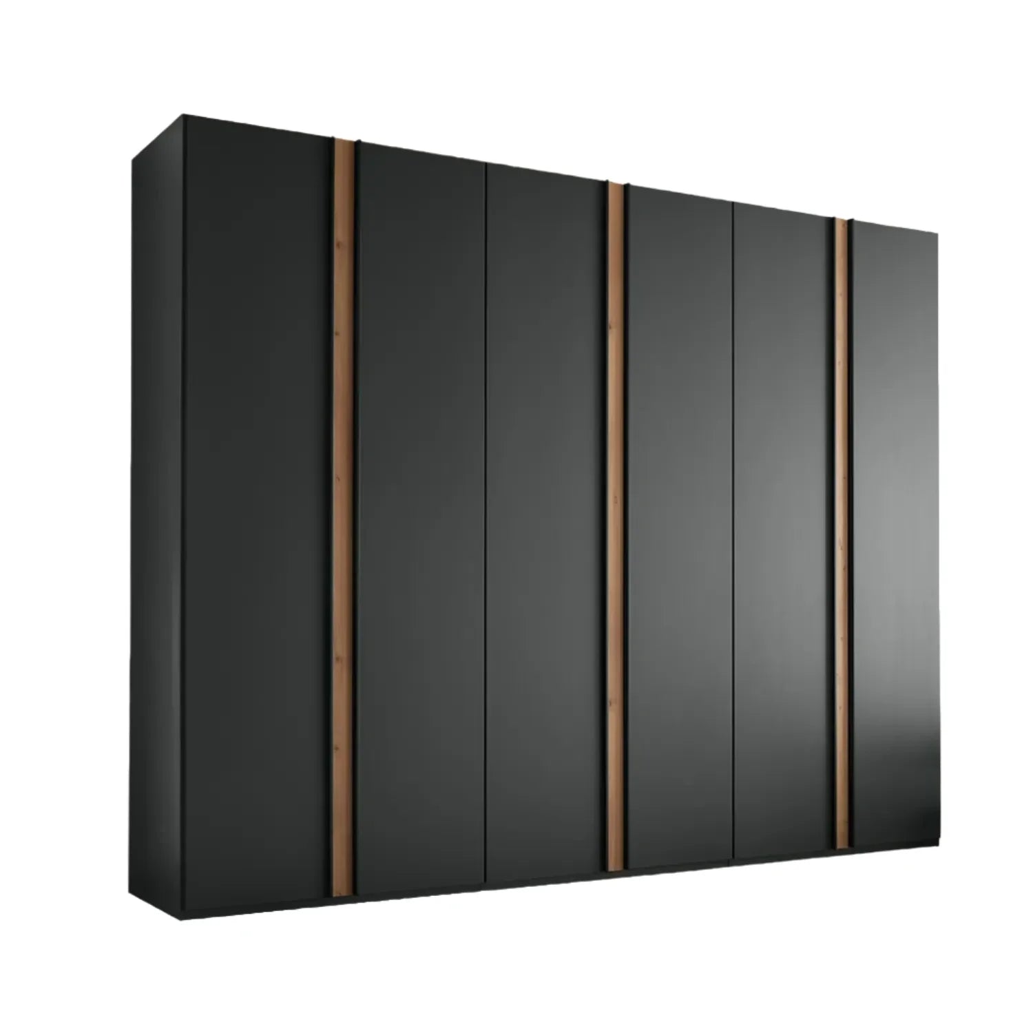 Wiemann Laguna 300cm Graphite 6 Door Wardrobe with Oak Panels