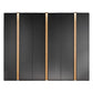 Modern Stylish Large Wiemann Laguna 300cm Graphite 6 Door Wardrobe with Oak Panels