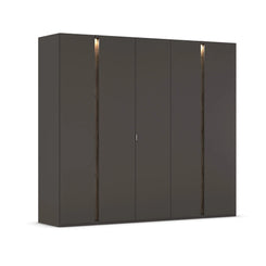 Larisa 251cm Graphite & Atlantic Oak Hinged 5 Door Wardrobe - Home Of Wardrobes