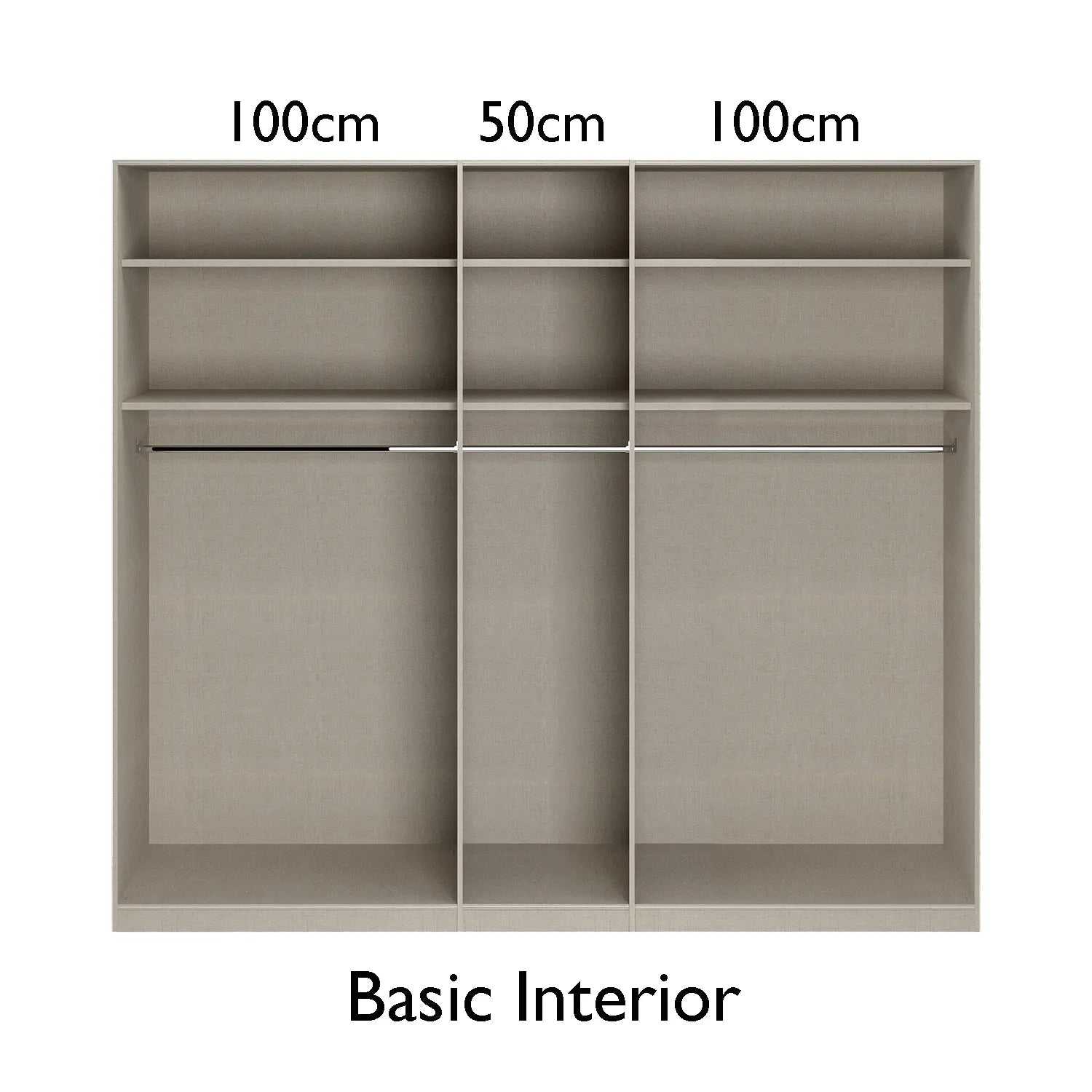 Rauch Orange Plus 5 door Wardrobe width 251cm Basic Interior 