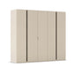 Larisa 251cm Champagne & Atlantic Oak Hinged 5 Door Wardrobe 