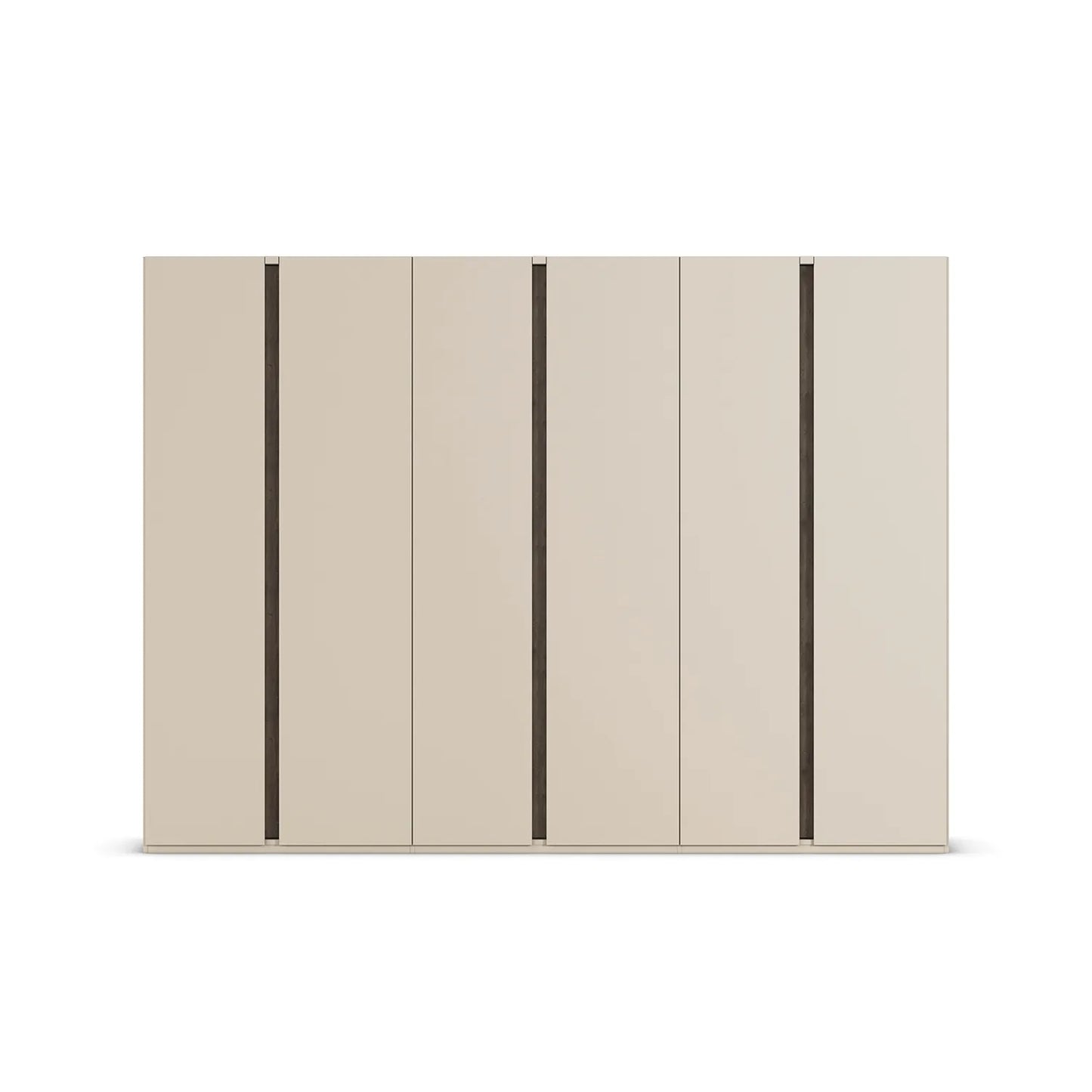 Larisa 301cm Champagne & Atlantic Oak Hinged 6 Door Wardrobe - Front
