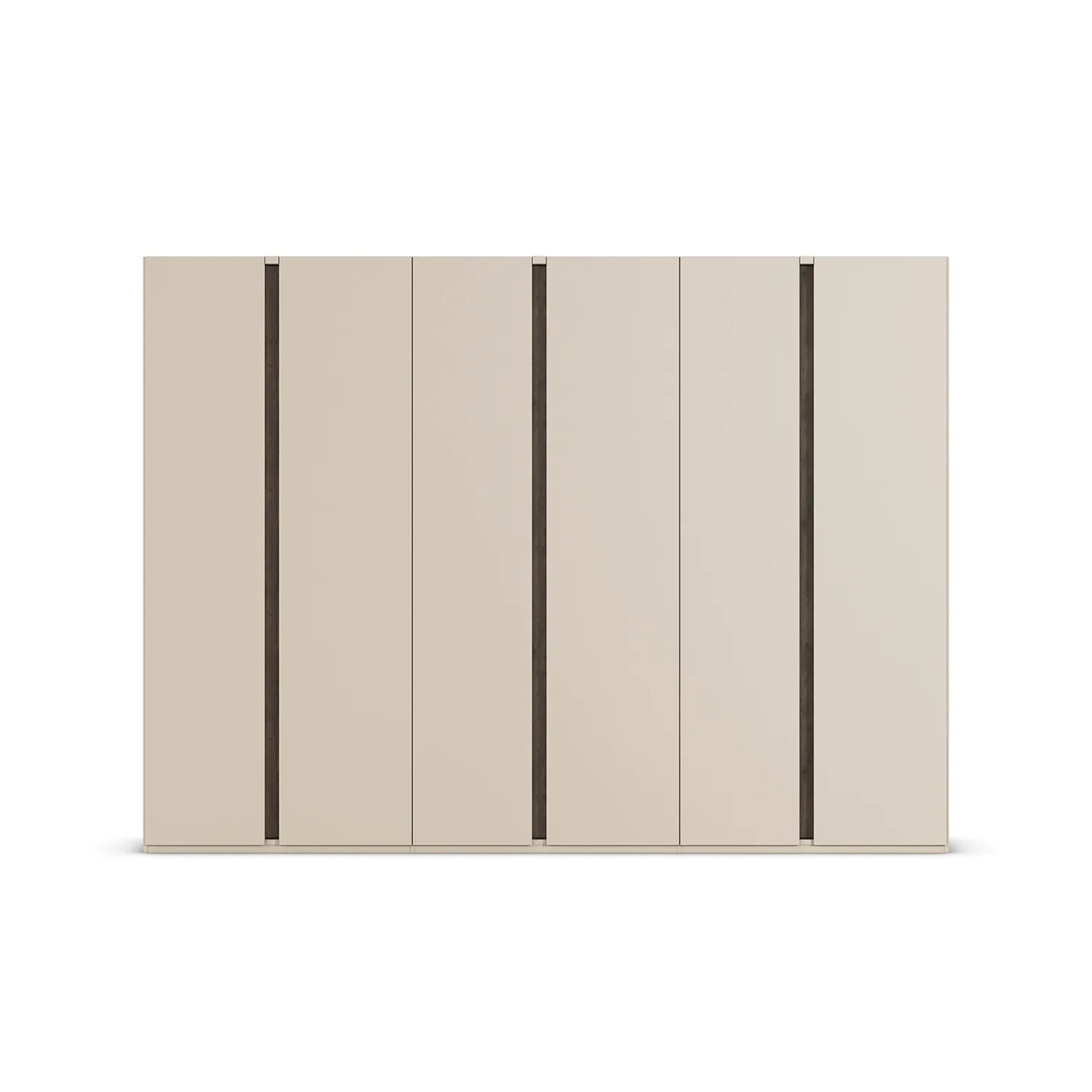 Larisa 301cm Champagne & Atlantic Oak Hinged 6 Door Wardrobe - Front