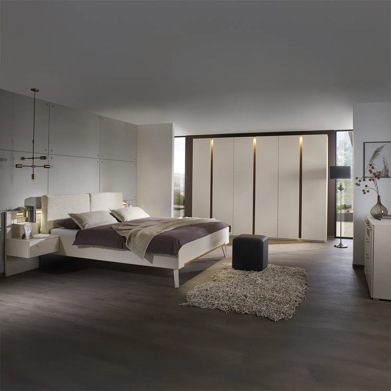 Modern Large 3M Wardrobe in Champagne Colour