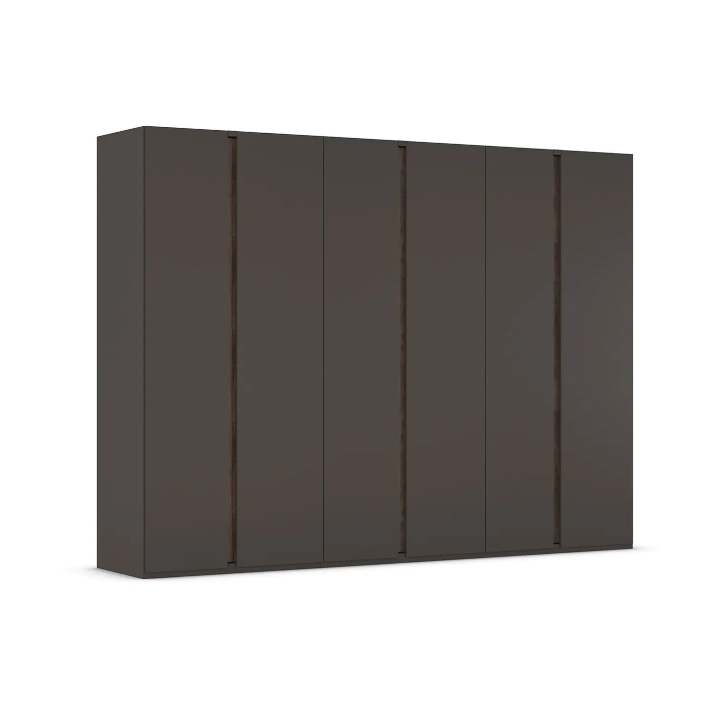 Larisa 301cm Graphite & Atlantic Oak Hinged 6 Door Wardrobe 