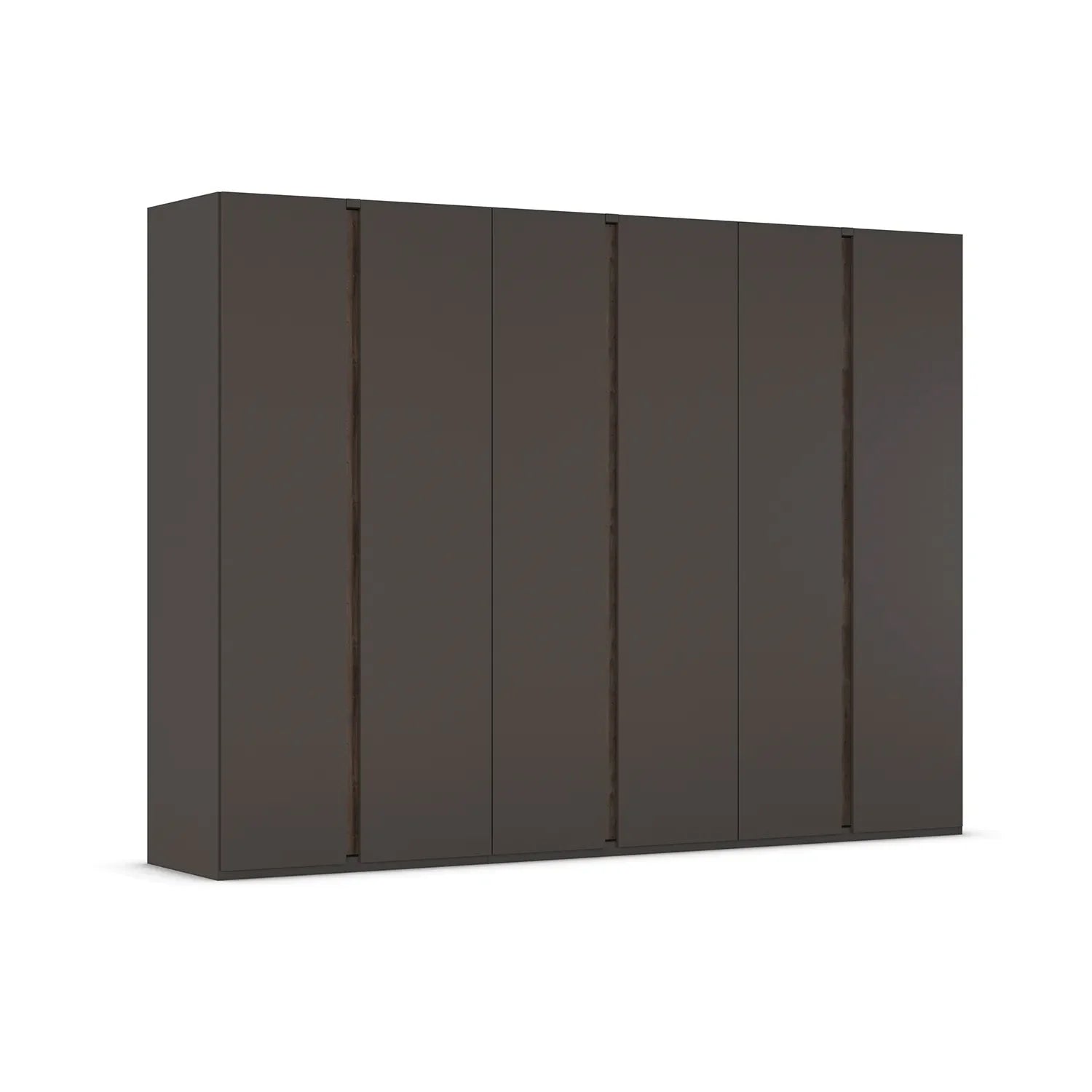 Larisa 301cm Graphite & Atlantic Oak Hinged 6 Door Wardrobe 
