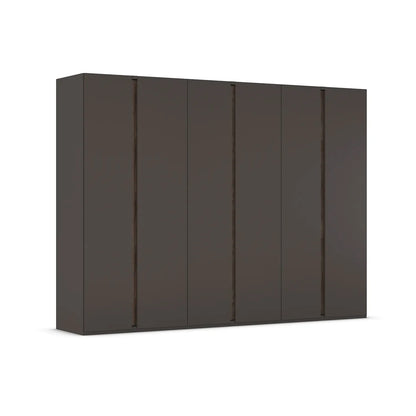 Larisa 301cm Graphite & Atlantic Oak Hinged 6 Door Wardrobe 