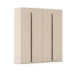 Larisa Champagne & Atlantic Oak Hinged 4 Door Wardrobe with LED Lights