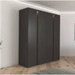 Larisa Graphite & Atlantic Oak Hinged 4 Door Wardrobe with Light styled in a room