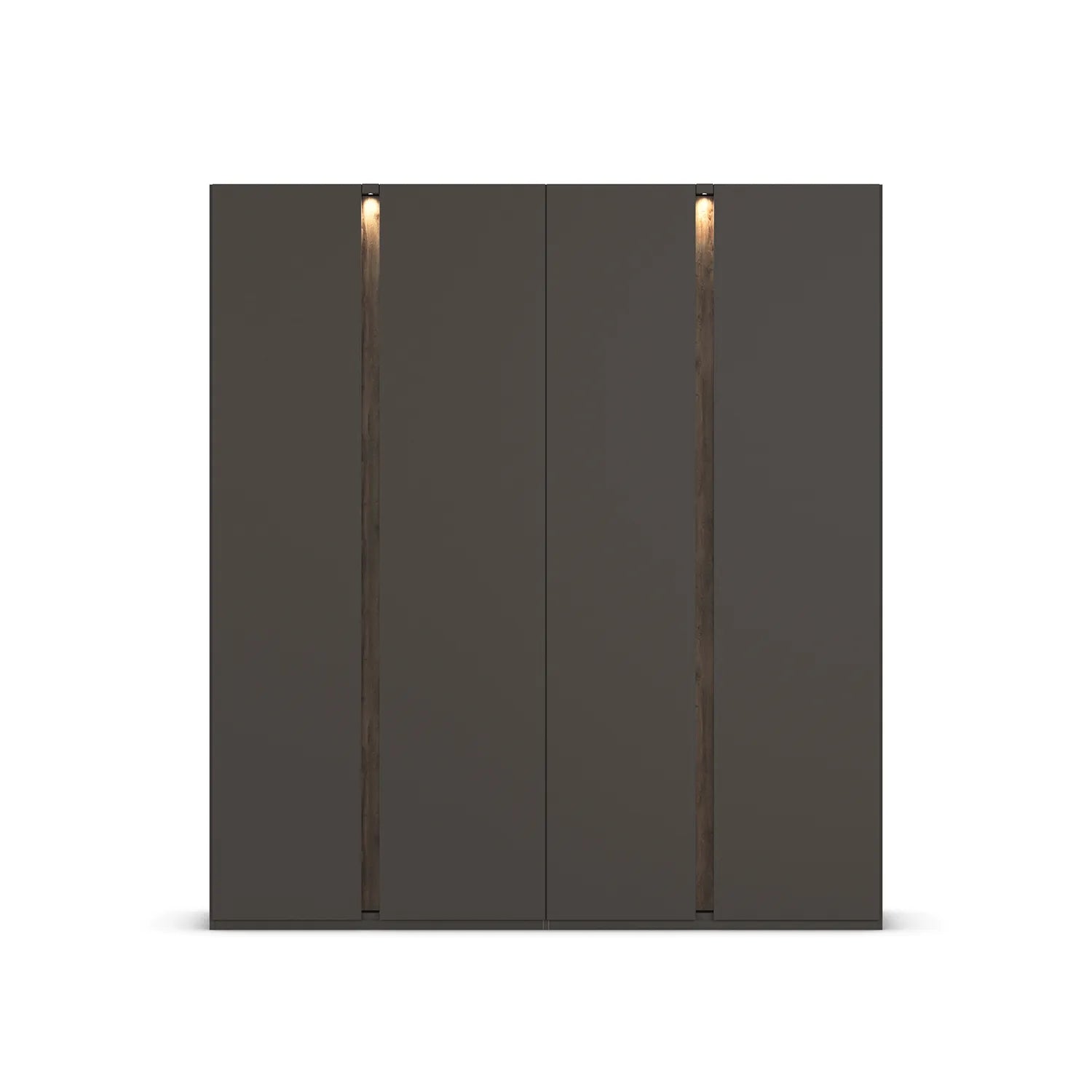 Larisa Graphite Hinged 4 Door Wardrobe with LED Lights