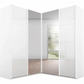 Lema 181cm 4 Door Corner Sliding Wardrobe with 2 Glass Doors and 2 Mirror Doors