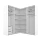 Lema 181cm 4 Door Corner Sliding Wardrobe with 2 Glass Doors and 2 Mirror Doors - Compartment's Dimensions