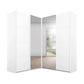 Lema Decor White 4 Door Sliding Corner Wardrobe