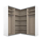 Lema Metallic Grey Corner Sliding Wardrobe - Interior view
