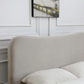 Close up of curved headboard on the Lilo Chenille King Size Bed - Bed In A Box