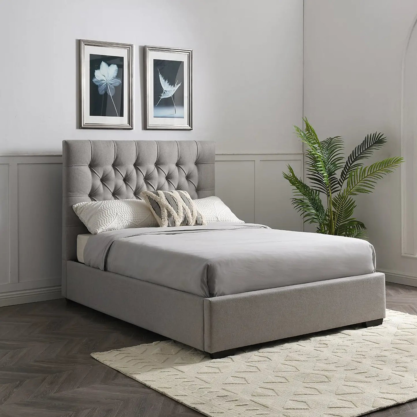 Lisa King Size Faux Wool Multi Ottoman Lift Bed