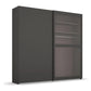 Lumis Black wardrobe with sliding door  on a white background