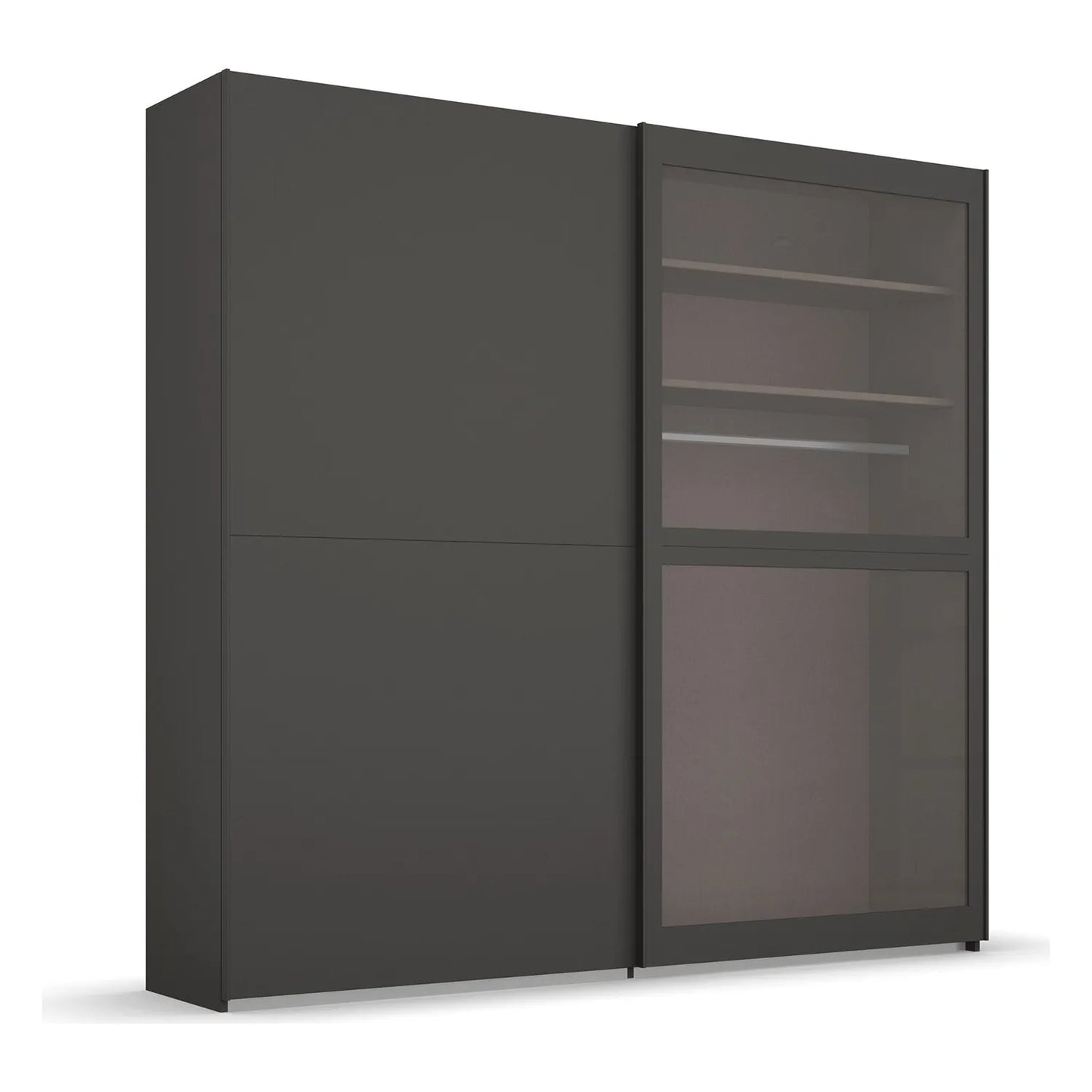 Lumis Black wardrobe with sliding door  on a white background