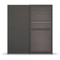 Lumis Graphite Sliding Wardrobe with one Transparent Glass Door