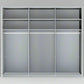 Monaco 3000 Graphite Decor Large Sliding Door Wardrobe with Mirror 