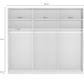 Monaco 3000 Graphite Decor Large Sliding Door Wardrobe with Mirror 