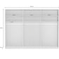Monaco 3000 Pebble Grey Decor Large Sliding Door Wardrobe with Mirror
