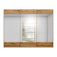 Mali Artisan Oak 3 Sliding door Wardrobe with Mirror - Front view