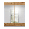Mali Artisan Oak and Mirror Sliding Door Wardrobe - Front view