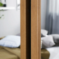 Mali Artisan Oak and Mirror Sliding Door Wardrobe - Closeup view