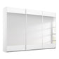 Mali White 3 Sliding Door 271cm Wide Wardrobe with Mirror