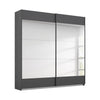Mali Graphite & Mirror Sliding Door Wardrobe