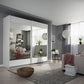 Mali White Sliding Door Wardrobe With Mirror - Styled in a Bedroom