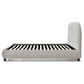 Mallow Natural Boucle Fabric Upholstered Bed with Walnut Legs - Side View 