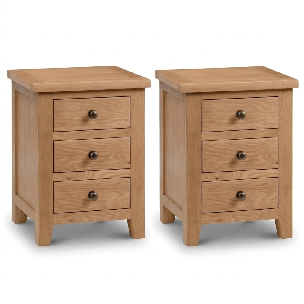 Marlborough Pair of 3 Drawer Bedside Table