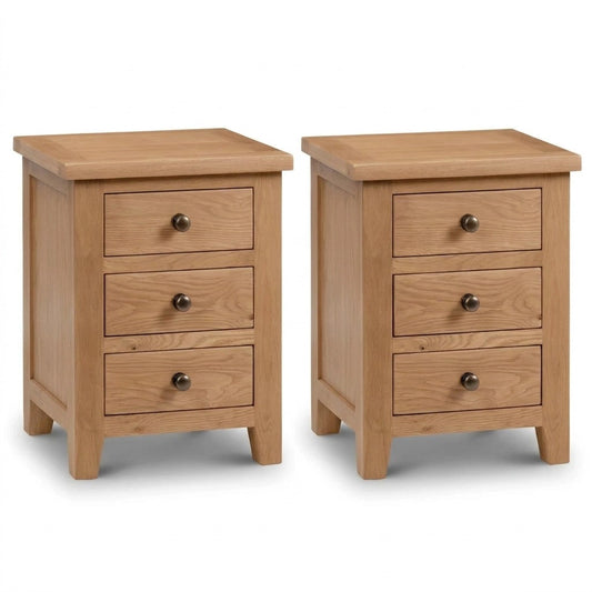 Marlborough Pair of 3 Drawer Bedside Table