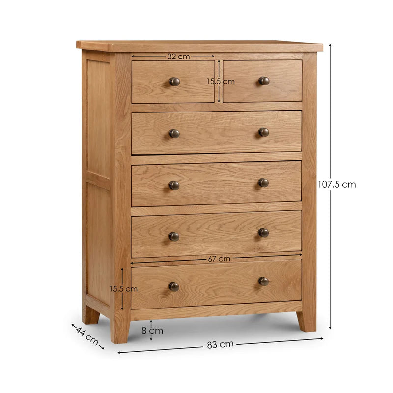 Marlborough 4+2 Drawer Chest - Dimensions