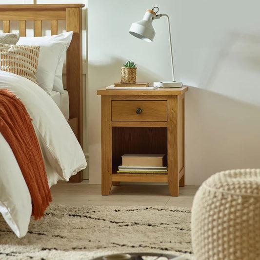 Marlborough 1 Drawer Bedside - Styled in a Bedroom