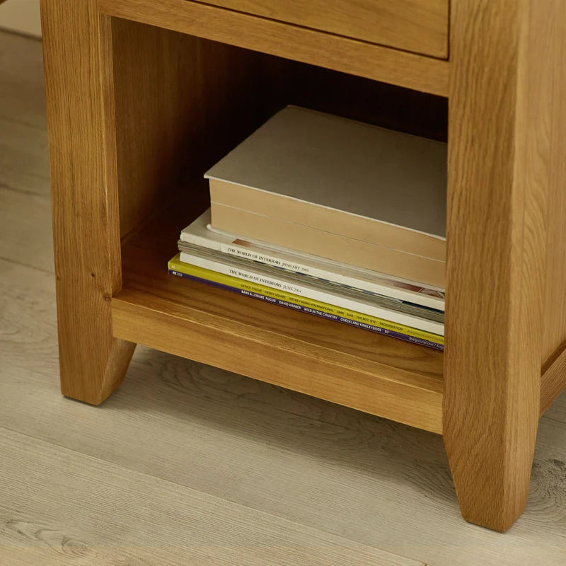 Marlborough 1 Drawer Bedside - Open shelve Closeup view
