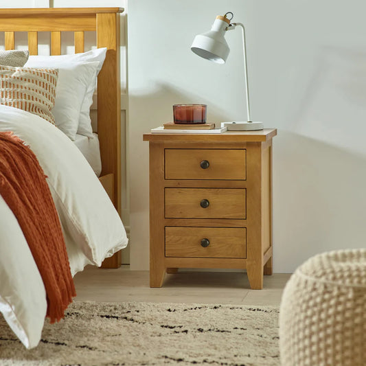 Marlborough 3 Drawer Bedside - Styled in a Bedroom