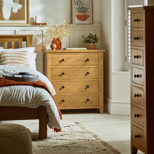 Marlborough 4 Drawer Chest - Styled in a Bedroom