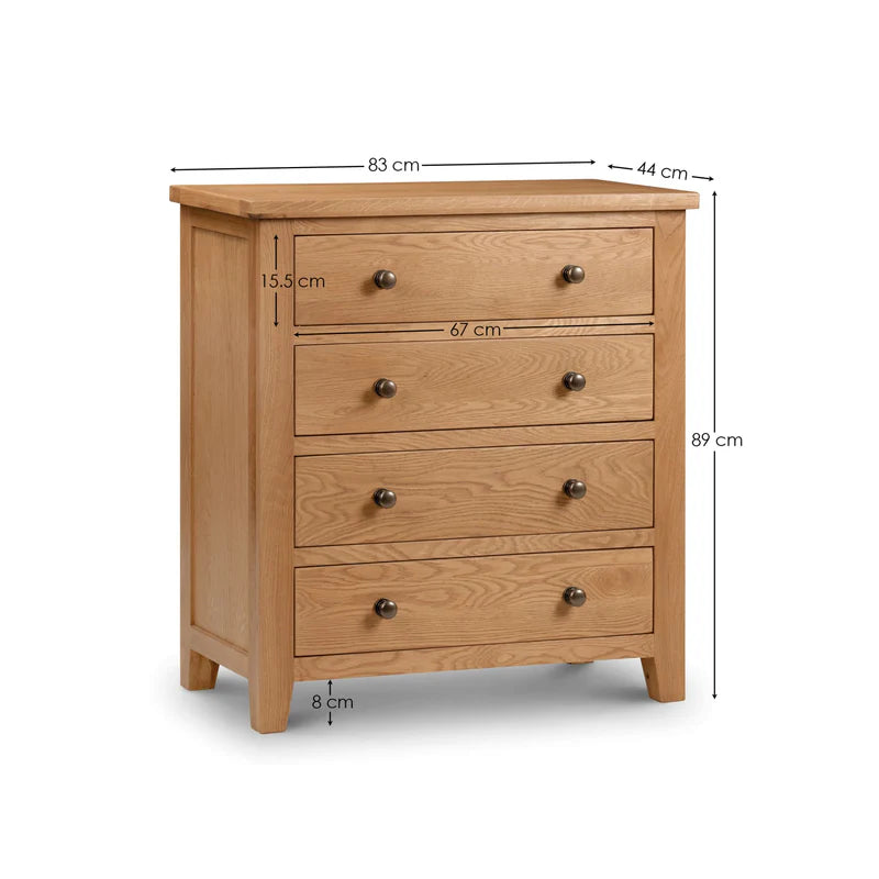 Marlborough 4 Drawer Chest - Dimensions