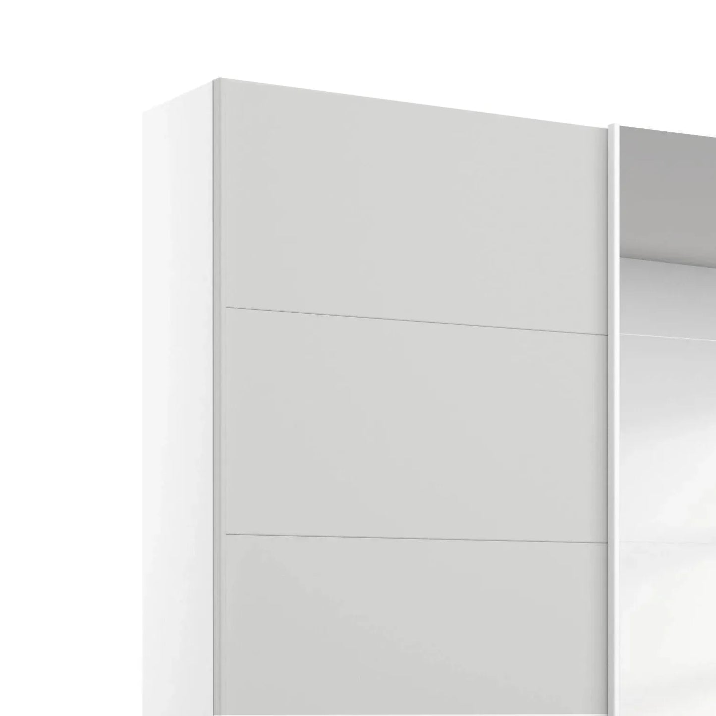 Memphis White Sliding Door Wardrobe with Mirror W181cm