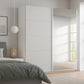 White Sliding Door Wardrobe With Mirror - Width 181cm 